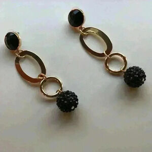 Nine West new Drop Earrings in Gold &Black